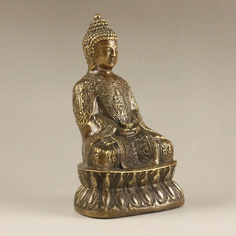 Copper Tibetan Buddhism Statue Sakyamuni Buddha Statue Office Home Decor Gift for Desk Ornament