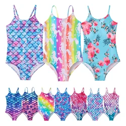 Children's Mermaid Swimsuit New Girls' One Piece Swimsuit Girls' Hot Spring Sling Swimsuit Water Sports Quick Drying Swimsuit