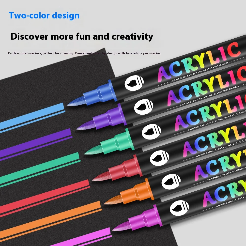 24-168 لون الاكريليك علامات مزدوجة الرأس لينة القلم تلميح 1-4 مللي متر للرسم رسم DIY CD الكتابة على الجدران للأطفال هدية لوازم الفن
