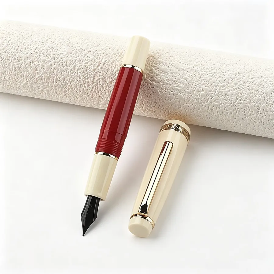 

High Quality Jinhao 82 Short Fountain Pen Colorful Glossy Resin Pen Metal Clip Durable Writing Stationery Supplies Gift Pen