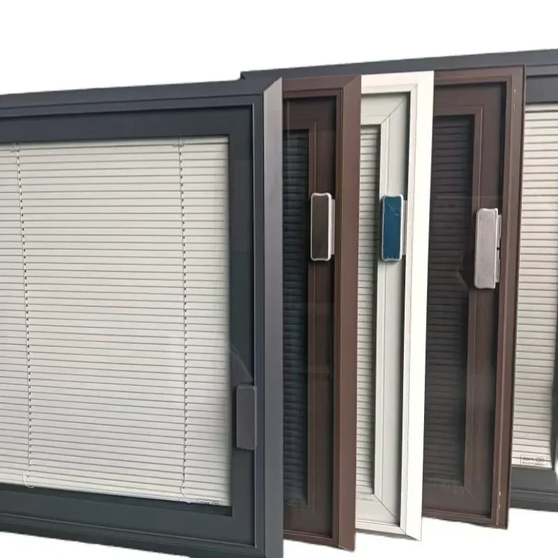 Single glass magnetic control shutters Built-in hollow shutters Aluminum alloy bathroom Office bathroom Kitchen sunshade