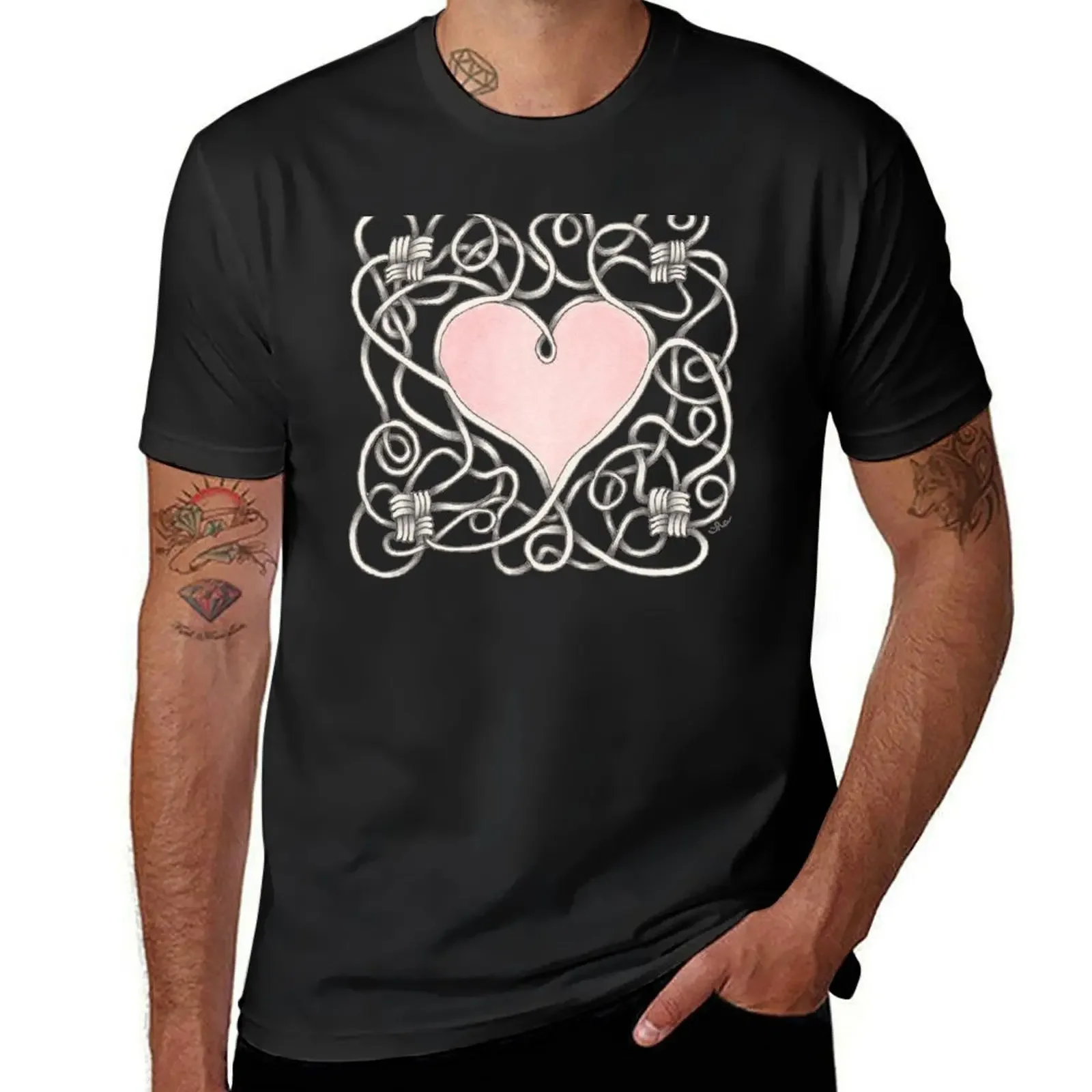 Heart Tied Up in Knots T-Shirt quick-drying basketball graphic tees man clothes graphic shirts sweat shirts, men