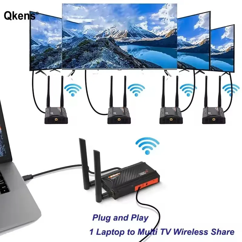 400m Wireless HDMI Video Transmitter & Receiver HDMI Splitter Extender Display Adapter for DVD Camera Laptop PC To TV Projector