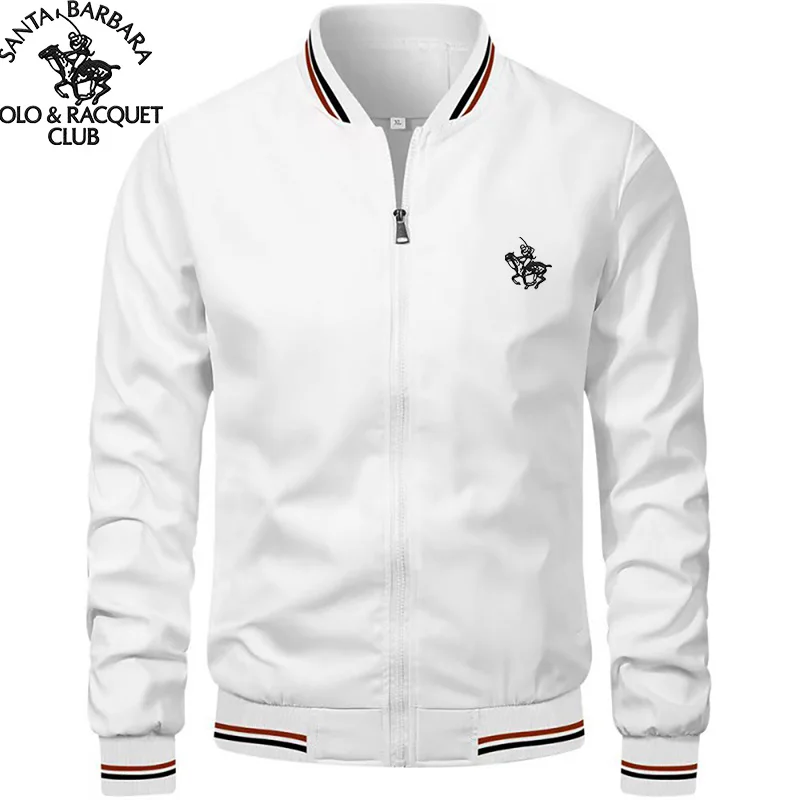 SANTA BARBARA POLO & RACQUET CLUB 2025 Primavera Verano chaqueta Bomber hombres negro Casual Slim Fit béisbol chaquetas para hombre nuevo otoño Fash