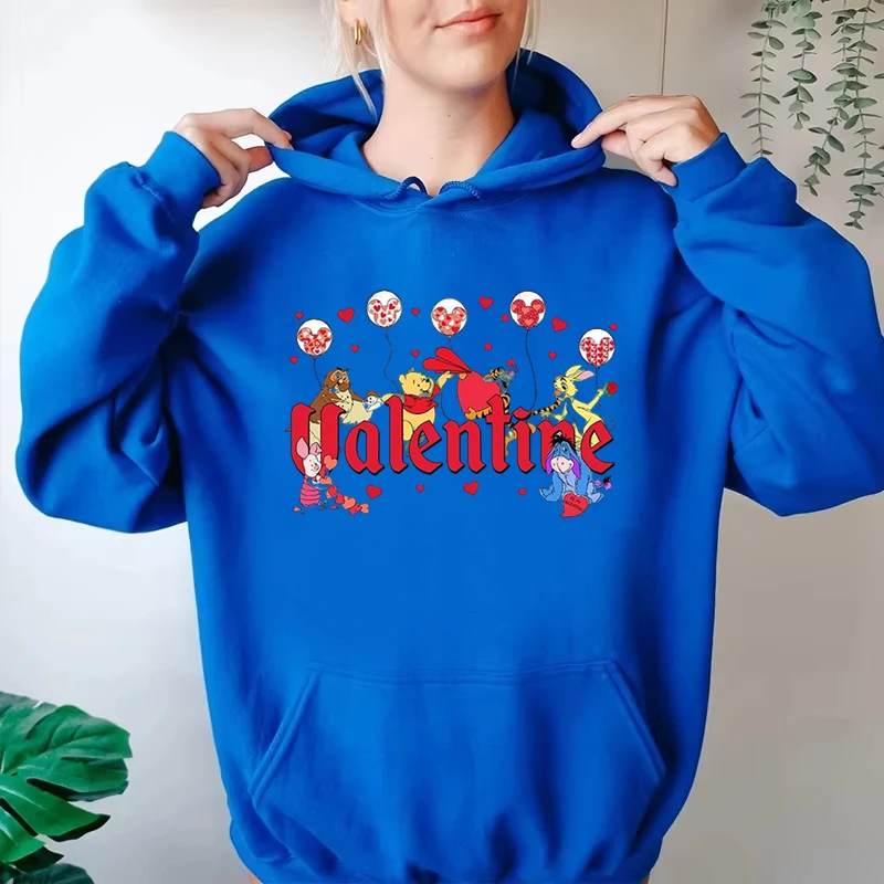 Disney Winnie The Pooh Printed Comfortable Hoodie Ladies Casual Sports Ladies Loose Top Personalized Sweatshirt