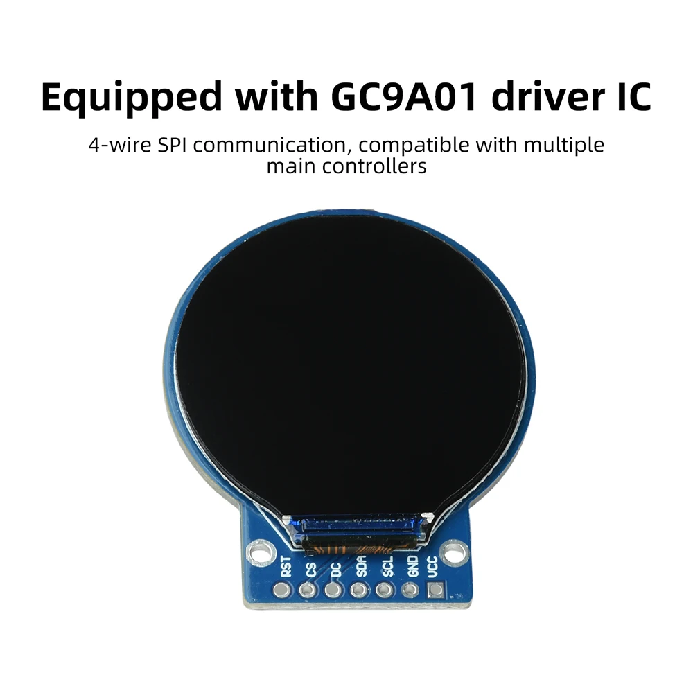  1.28-Inch TFT LCD Display Module GC9A01 Driver 240×240 Display LCD Color Screen 4-Wire SPI Interface PCB For Arduino