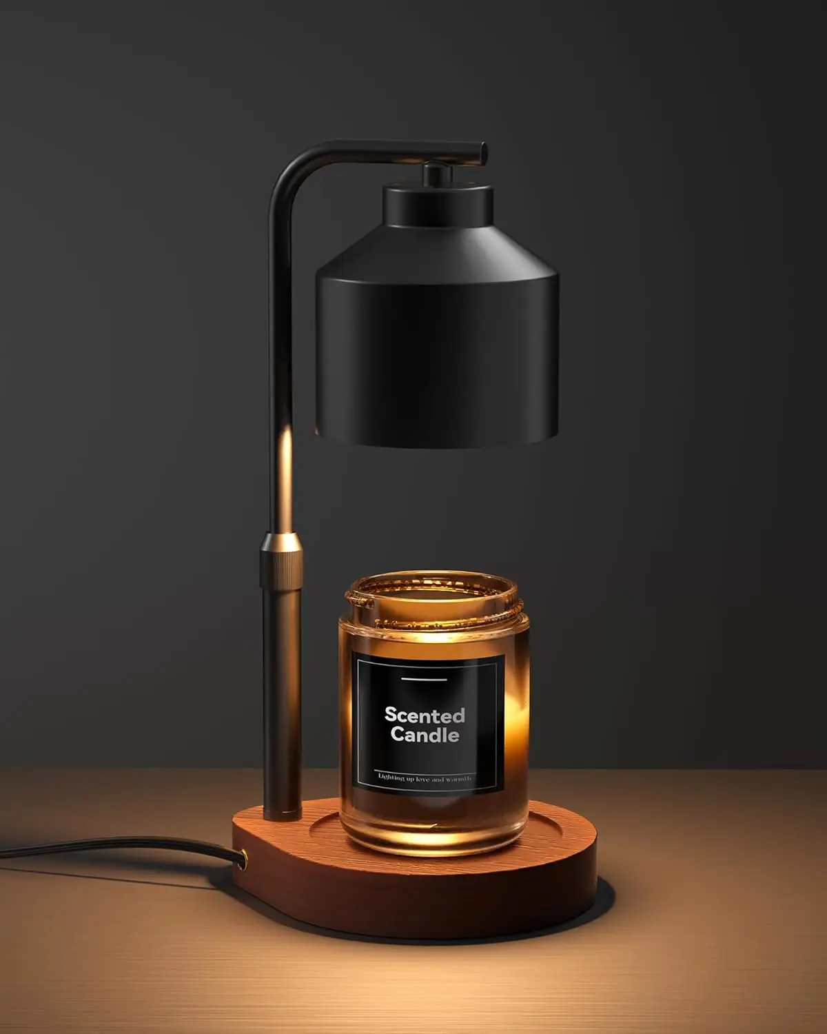 

Adjustable Candle Warmer Lamp with Timer & Dimmer for Jar Candles, Wax Melt Warmer for Home Decor, Black, 2 Bulbs