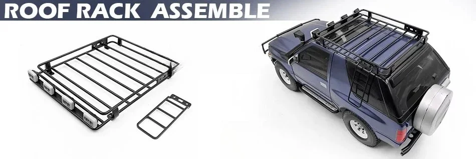 1/10 RC Rock Crawler Metal Roof Rack Ladder Set For Tamiya CC01 Body Shell Wear Resistant Realistic upgrade Decor Accessory