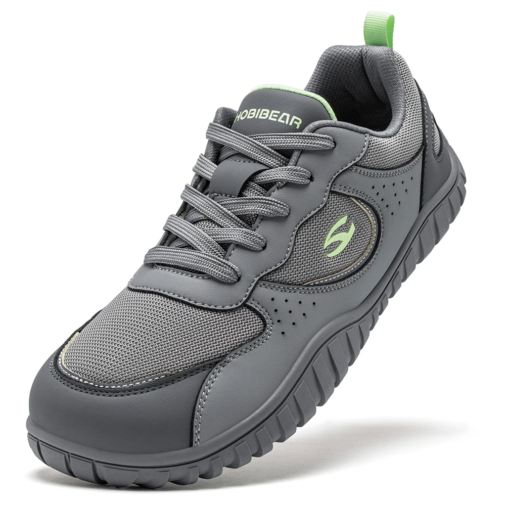 

HOBIBEAR Unisex Wide Toe Sneakers Comfortable Walking Shoes Lace Up Outdoor Travel Breathable Running Sneakers