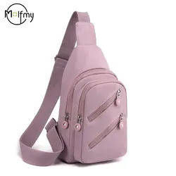 Sling Chest Bag for Women Nylon Fashionable Fanny Pack Shoulder Bags for Women Chest Waist Pack for Travel Crossbody Bags 2024