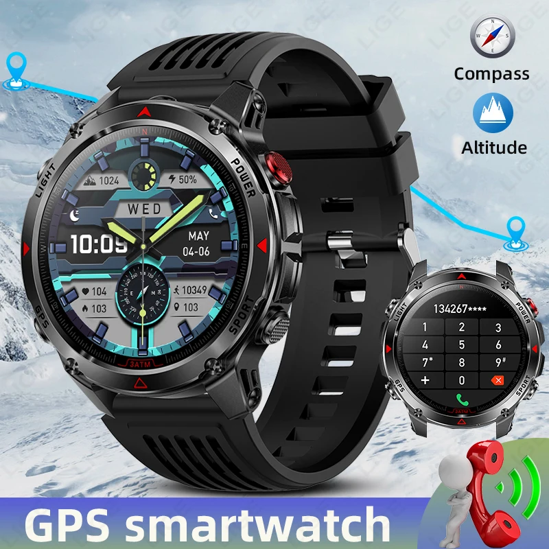 

LIGE Smart Watch Multiple Sports Modes Wireless Calling IP68 Waterproof 540mAh Battery Music Control Men SmartWatch Android l0S