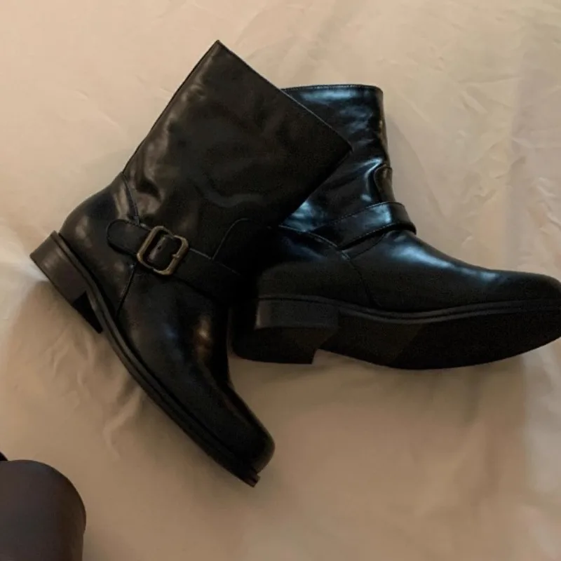 

Women Heeled Ankle Boots Designer Winter Fashion New Woman Shoes 2025 Buckle Chelsea Short Boots Cozy Dress Zapatillas De Mujer