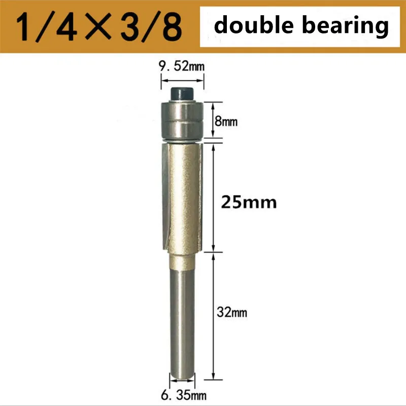 6,35mm Fräserkopf Duplex-Trimmer für Holzbearbeitung Kantenfräser Wolframkarbid CNC-Holzfräser 1 Stück – Detail 1