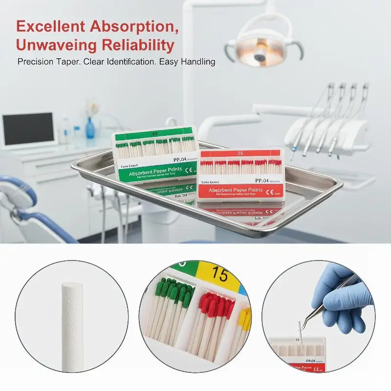 Paper Points for Teeth Care 15 20 25 30 35 40 Sizes Sterile for Professional Dental Practice