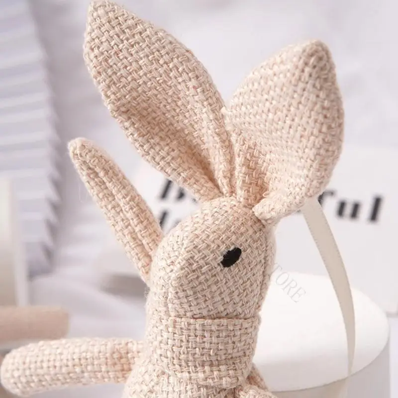 R7UF Rabbit Hanging Doll Plush Keychain Decoration with Textured Woven Outer for Handbags Backpacks Keys and Daily Carry