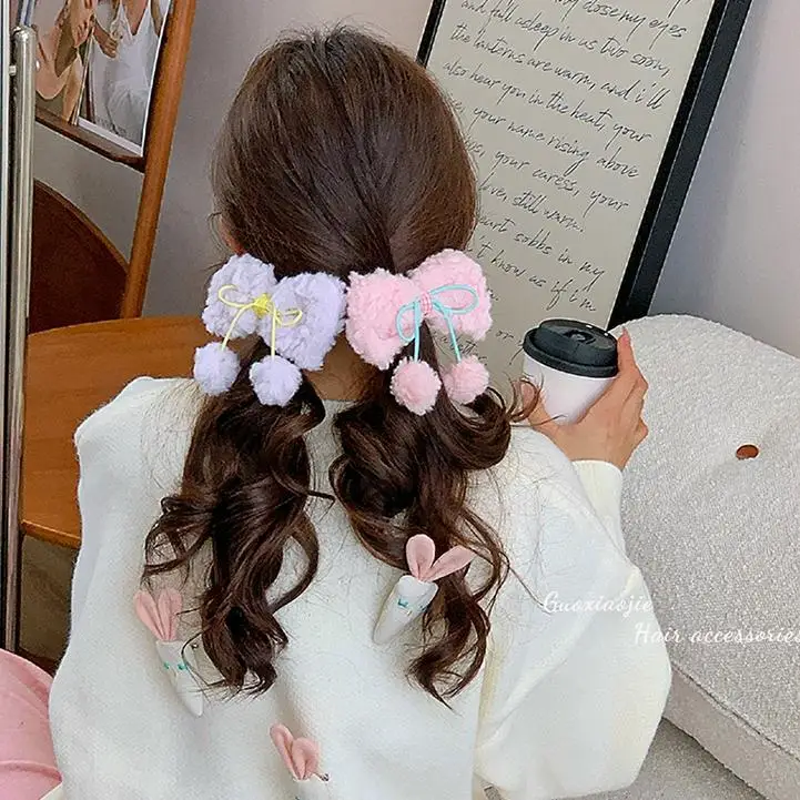 

Модные заколки для волос с бантом-бабочкой из овечьей шерсти для женщин и девочек, милые аксессуары для волос для вечеринок и повседневной носки