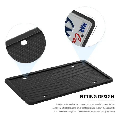 Imagen 2 del producto Marcos de matrícula de silicona con tornillos para matrícula, cubierta Universal para matrícula, accesorios exteriores automotrices, 2 uds.
