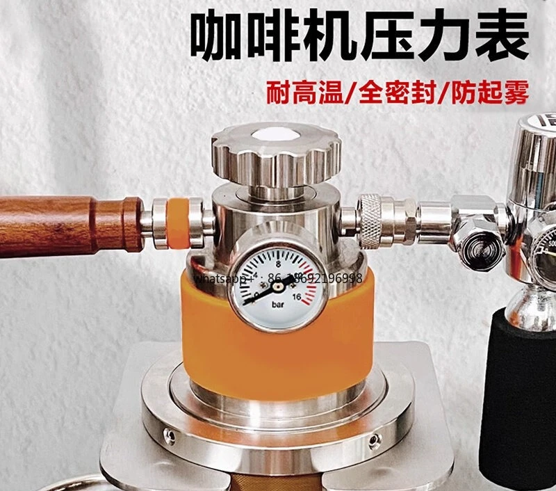 Coffee Machine Pressure Gauge Mini Air Pressure Waterpressure GaugeY30 DIY Pneumatic Retro Coffee Gauge, 1 Point Anti-water Mist