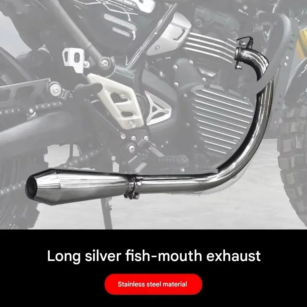 For Triumph Speed 400 Scrambler 400X Exhaust Pipe Right Side Single Exit Low Mount Escape Accesorios Moto Scarico Moto Parts