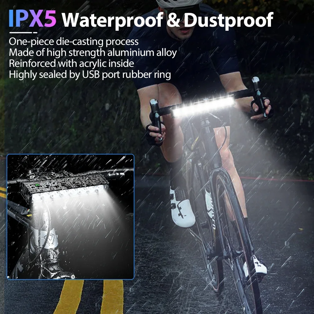 NEWBOLER Bicycle Light Front 10000Lumen Bike Light 10000mAh Waterproof Flashlight USB Charging MTB Road Cycling Lamp 