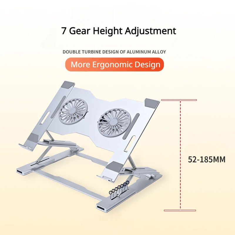 Imagem -04 - Oatsbasf-alumínio Alloy Cooling Stand para Desktop Laptop Suporte Ajuste de Altura da Engrenagem Use com o Dispositivo 18in