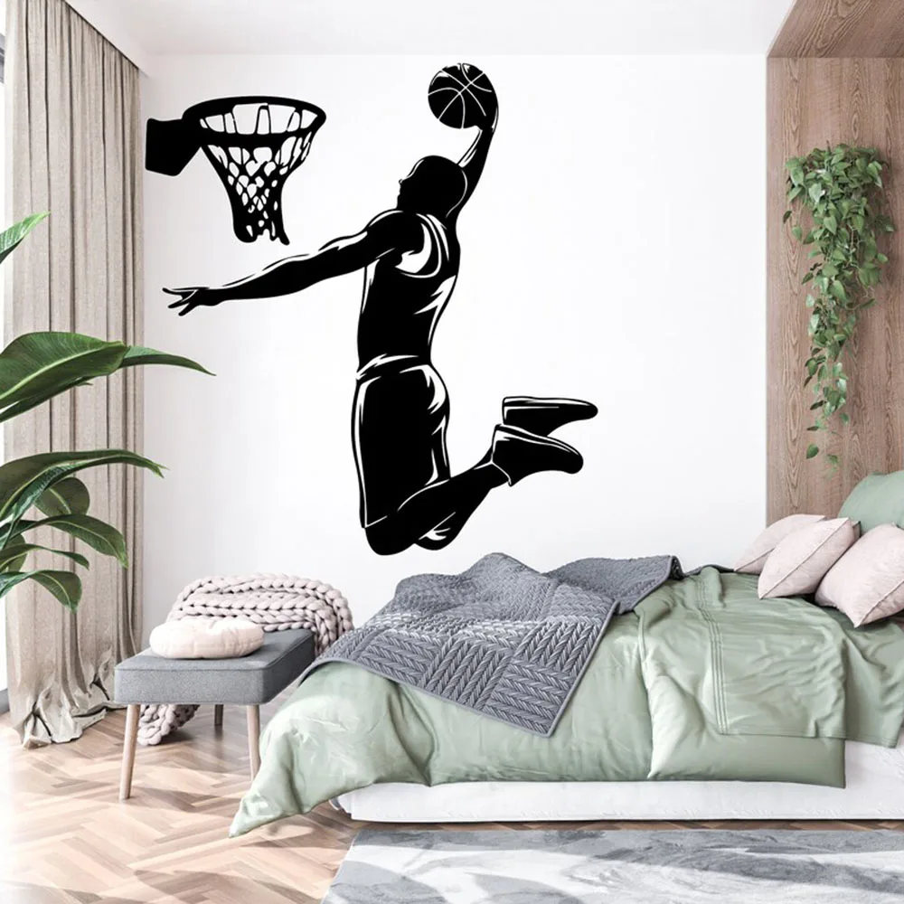 Basketbal Muur Stickers Basketbal Muur Kunst Decor Basketbal Muurstickers Voor Kinderen Kamer Decor Stickers Vinyl Sport Sticker S013