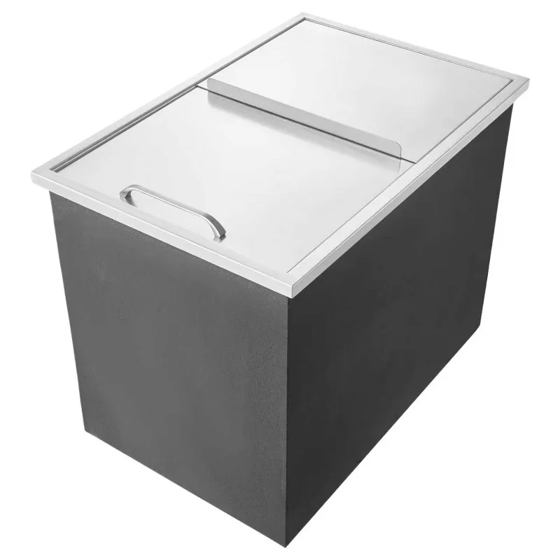 Commercial Embedded 304 Stainless Steel Ice Storage Bin Food Grade Ice Tank For Bar Water‑Bar Counter