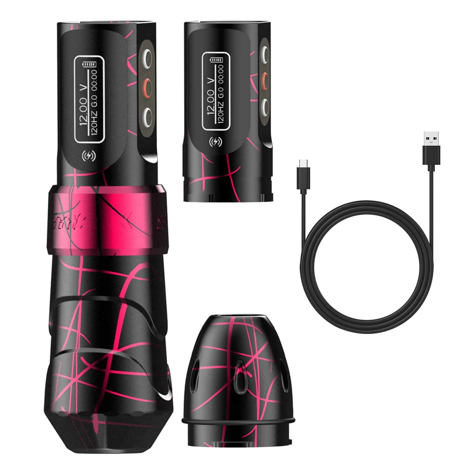 Max Wireless Tattoo Pen 3.5mm Stroke LED Display Rotary Tattoo Machine 2Battery Permanent Makeup Tattoo Pen