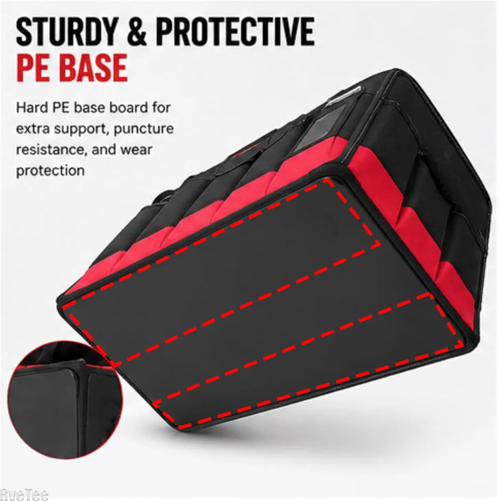 

34-POCKETS Tool Tote Tool Bag Organizer with Straps PE Board Bottom 1680d Oxford Cloth for Electricians Pouch