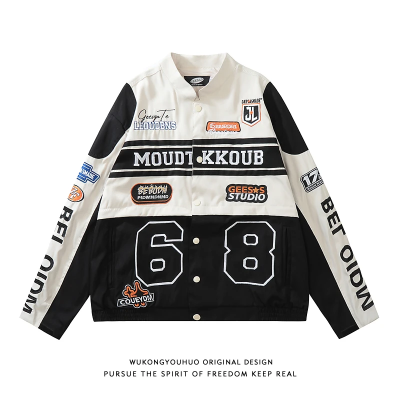 

Съемная куртка-бомбер в американском стиле для мужчин, ретро, хип-хоп, свободного кроя, молодежная, трендовая, осенне-зимняя