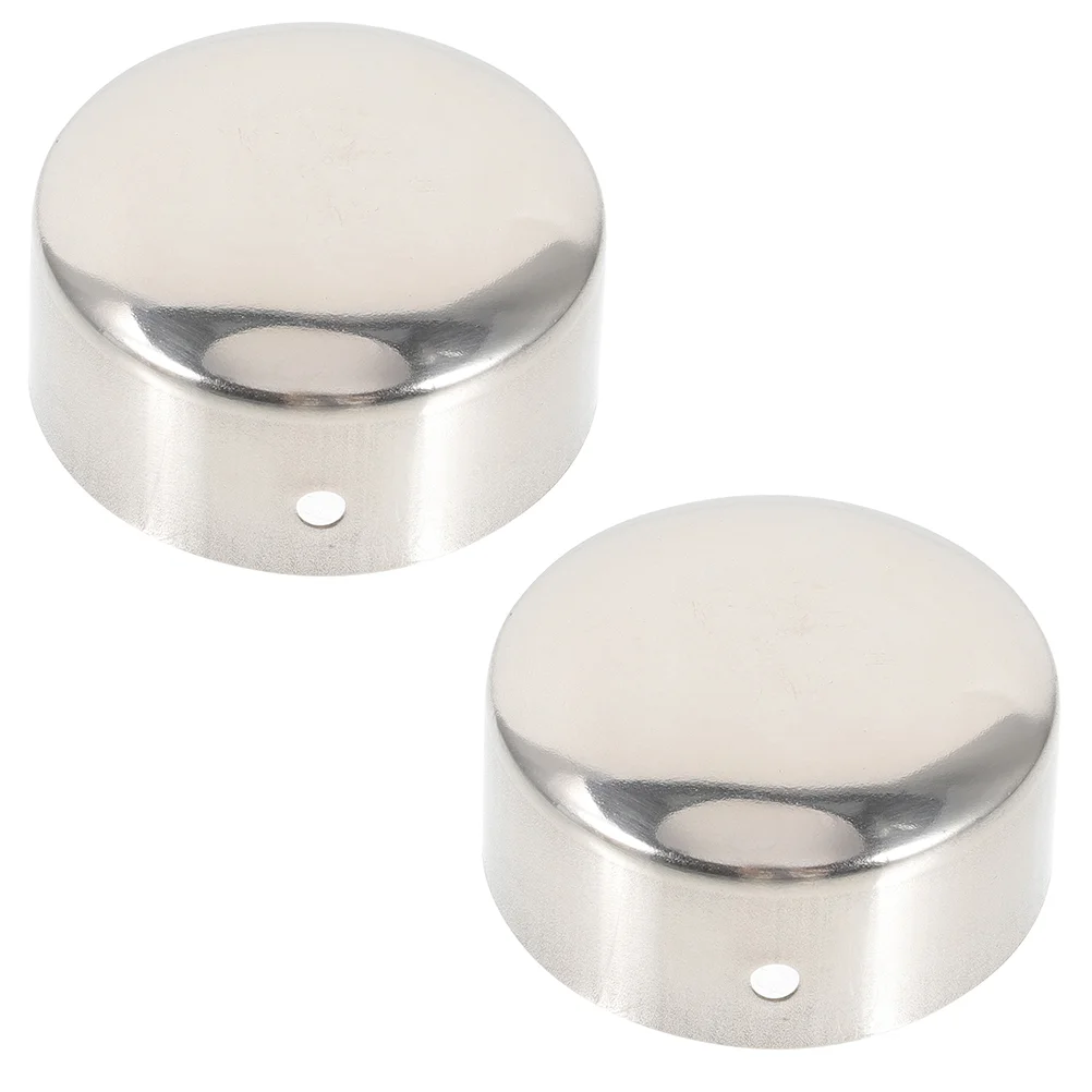 2 ชิ้น 45PVC Handrail End Caps ท่อปลั๊กสําหรับรอบหลุมราวบันไดตกแต่ง Tube Protector อุปกรณ์โลหะติดตั้งง่าย