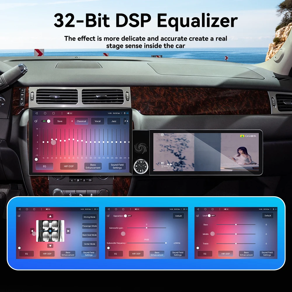 For GMC Yukon 2007‑2012 13.1+12.3 Inch Dual Screen Android15 Car Head Unit Stereo Head Unit Car GPS Navigation Wireless CarPlay