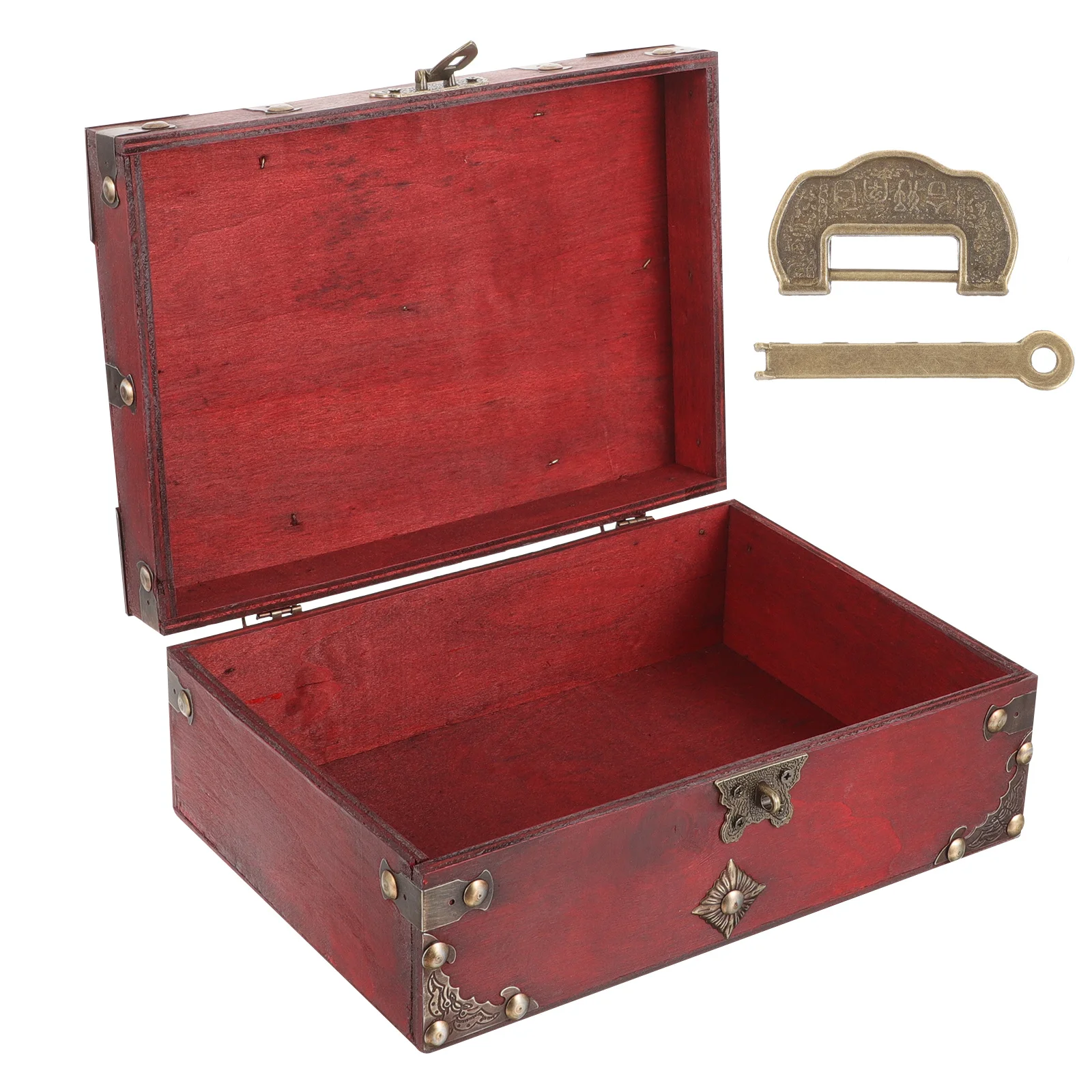 Wooden Jewelry Box Style Jewelry Organizer Lock Case Trinket Storage Box for Home Travel Sundries Organizer