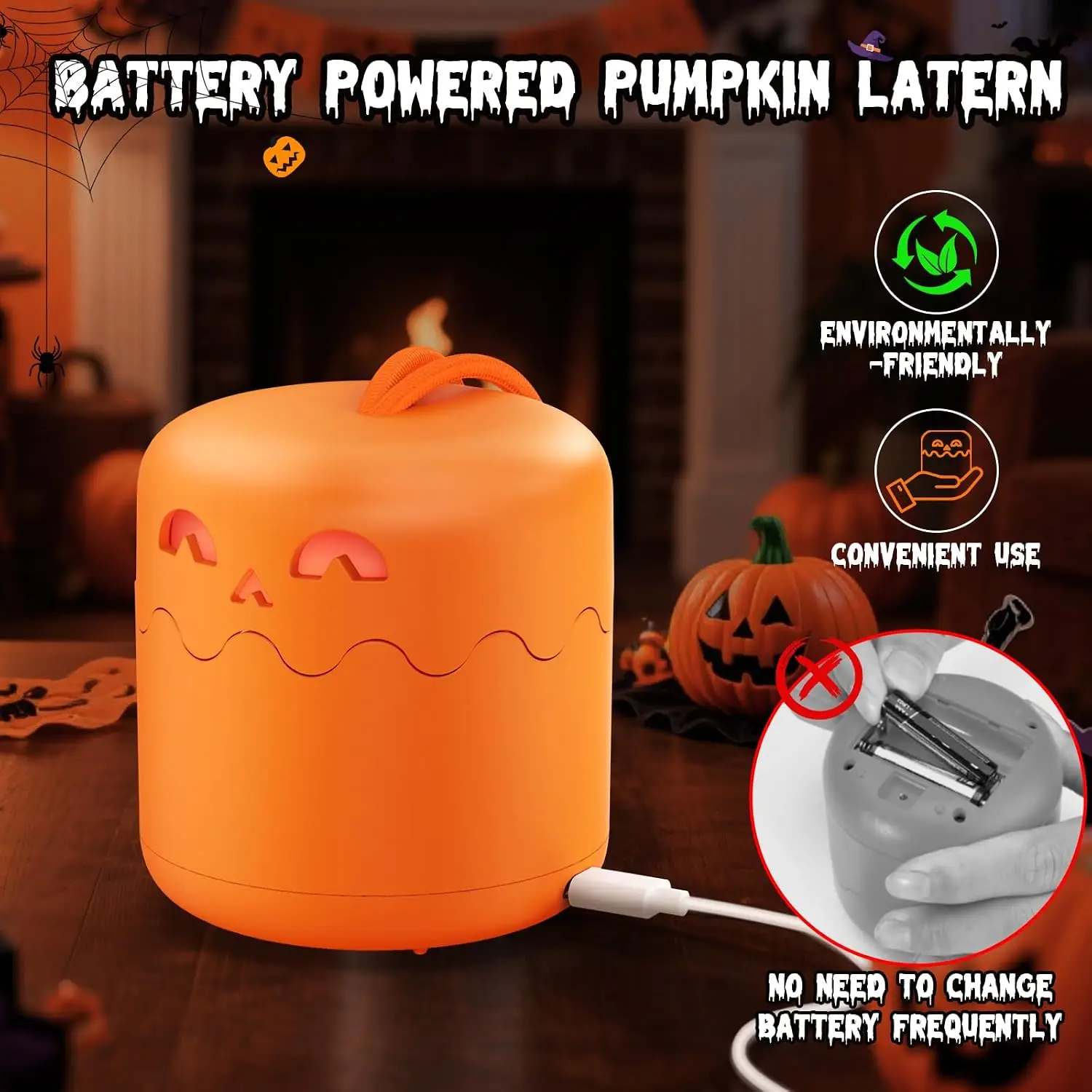 2026 Rechargeable Halloween Pumpkin Lantern Light Collapsible Jack O Lantern