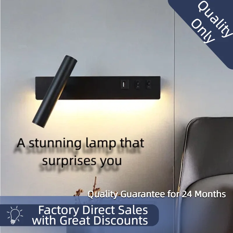 Nordic Rotatable Wall Sconce, Modern Minimalist Reading Spotlight, Creative Decor Lamp for Sofa Bedside, Living Room & Hotel