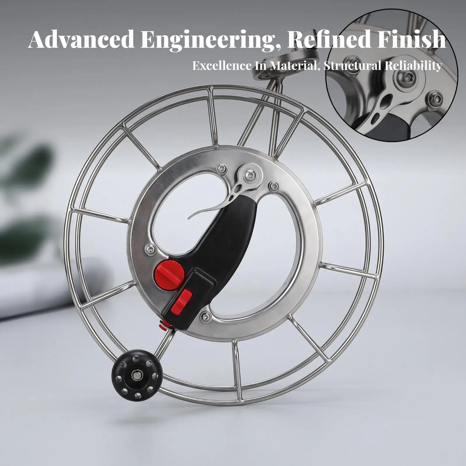Open Frame Line Winder Tangle-Tangle-Proof Hand Reel with Hand Brake Hardware
