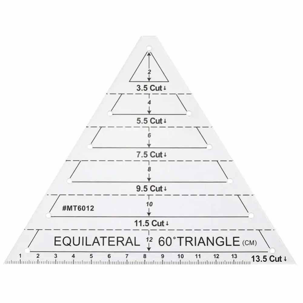 Transparent 60 Degree Triangle Quilting Splicing Ruler for Quilt Quilting Machine, Handmade Tailor Patchwork Ruler