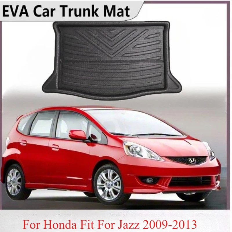 Trunk Mat For Honda Fit For Jazz 2009-2013 Luggage Boot Liner Cargo Floor Carpet Cover Pad Accessories EVA
