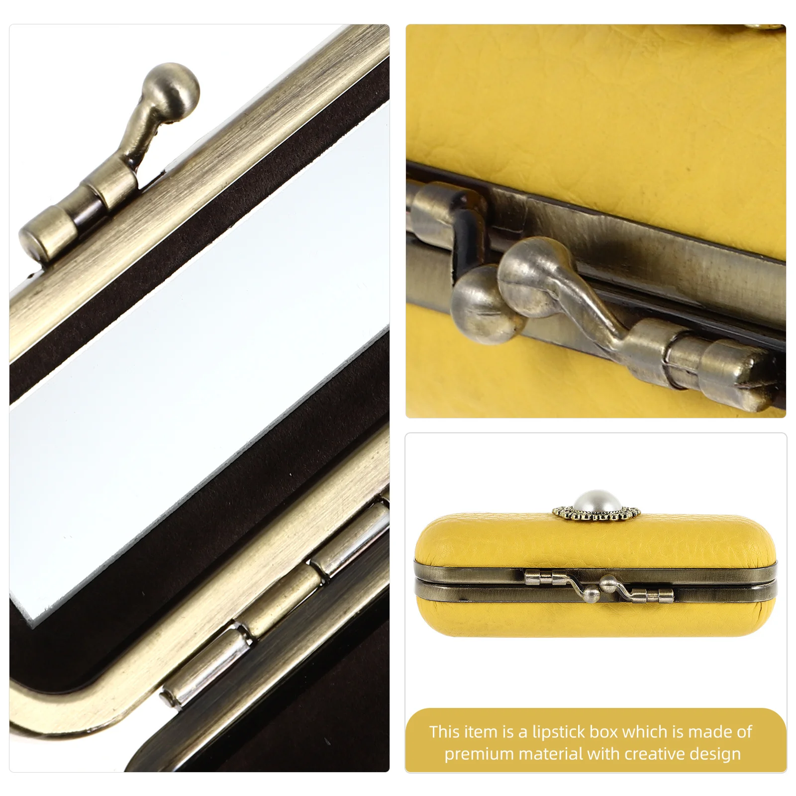 

Retro Lipstick Storage Box Single Compact Vintage Style Desktop Organizer Jewelry Holder Portable Chic Lipstick Case