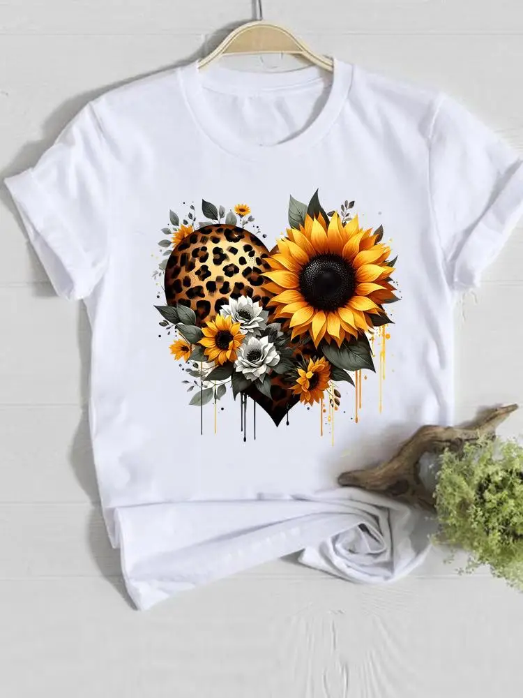 Aquarela feminina amor coração estampa camiseta, roupas femininas, moda casual, manga curta, o-pescoço, roupas populares, gráfico