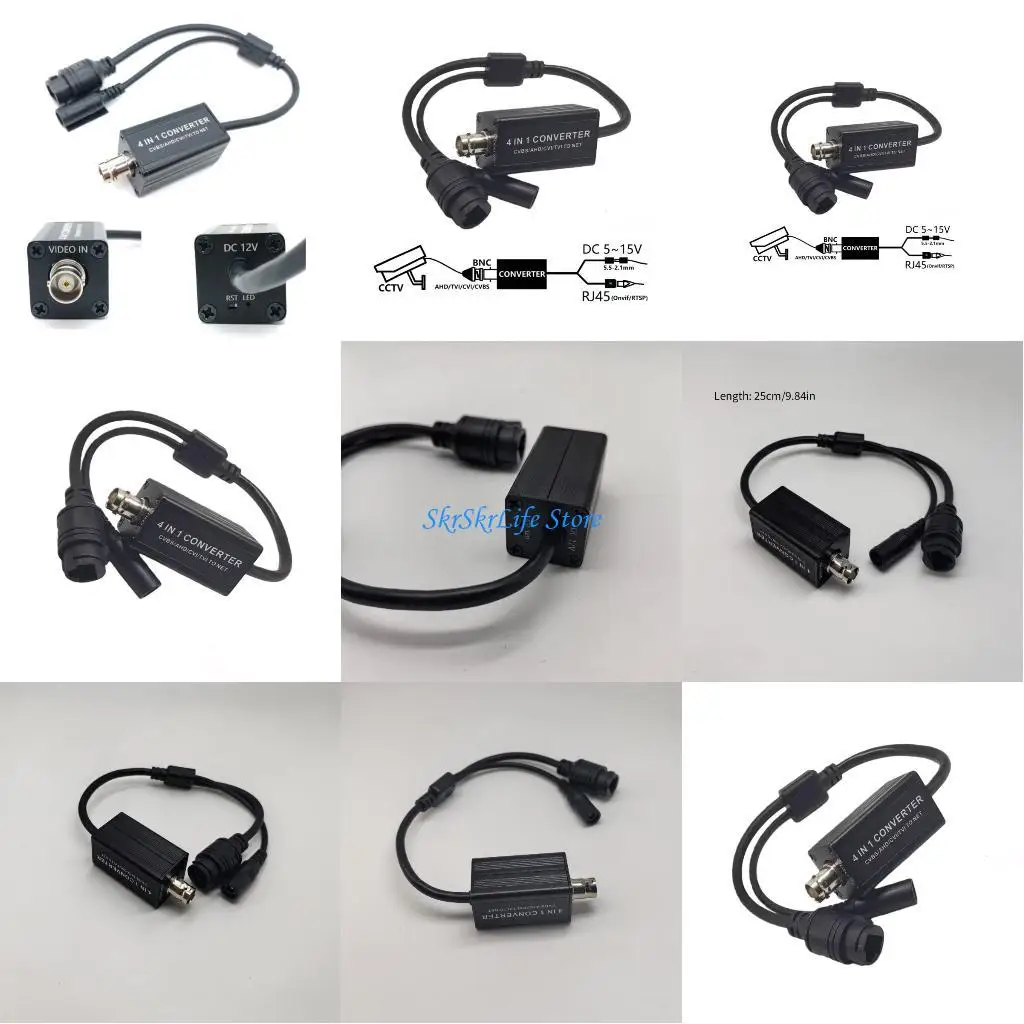 

E65E 4 в 1 адаптер аналого-конвертера для камер видеонаблюдения с BNC-входом RJ45, выходом H.265, поддержка RTSP 1080P