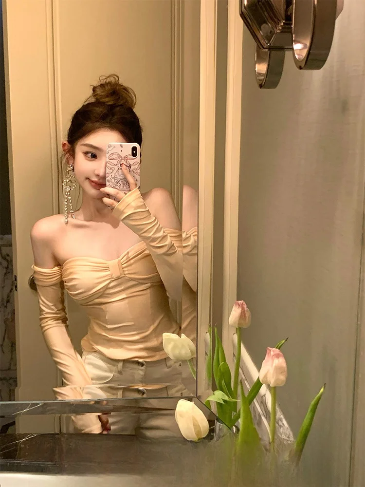 

DOGGYQIN вязаный топ на одно плечо, висящий топ на бретельках, женский эластичный укороченный топ с приталенной талией, летний однотонный топ для поездок на работу