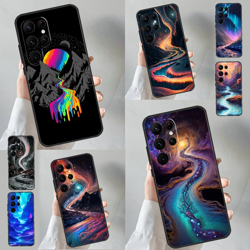 Cosmic River Case For Samsung Galaxy S23 S22 Plus Ultra S21 S20 FE S8 S9 S10 Note10 Note 20 Ultra Cover