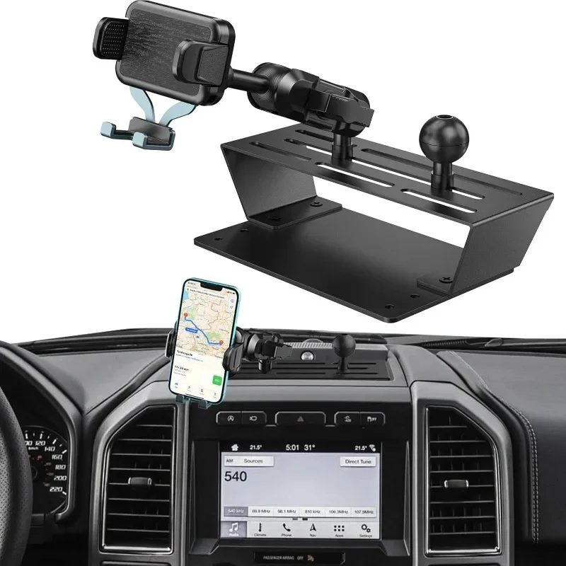 

Dash Mount Phone Holder Compatible with 2015-2020 F150 2017-2022 F250 F350 Metal Cellphone Mounting Bracket Stand for Most CellP