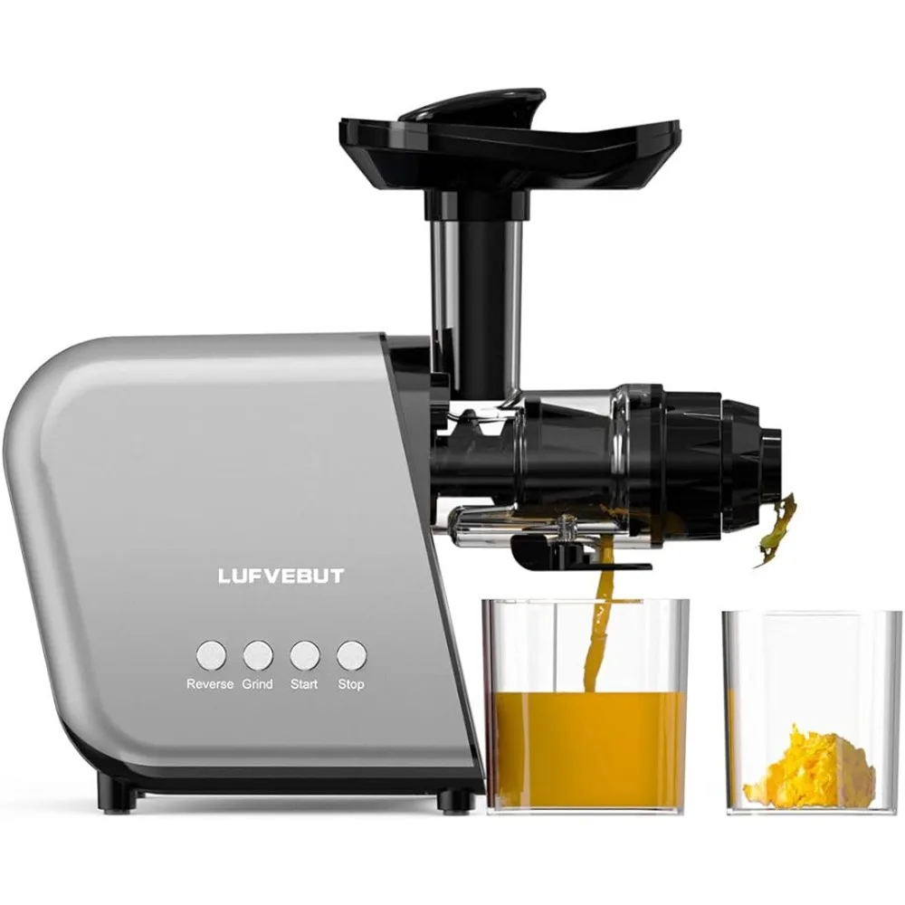 Slow Juicer Ginger Carrot, 250W Cold Pressed Juicer Machines BAP Free, Easy To Clean High Yield Juicer Extractor