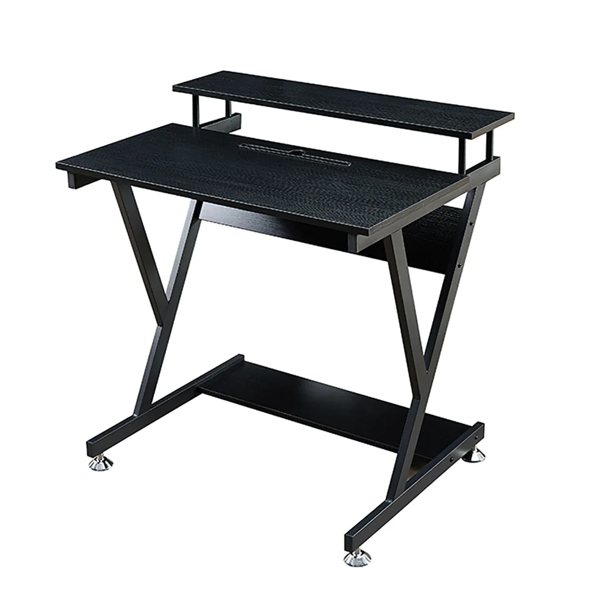 

Modern Wood Folding Computer Table Iron Fold Able Laptop Black Table And Chair