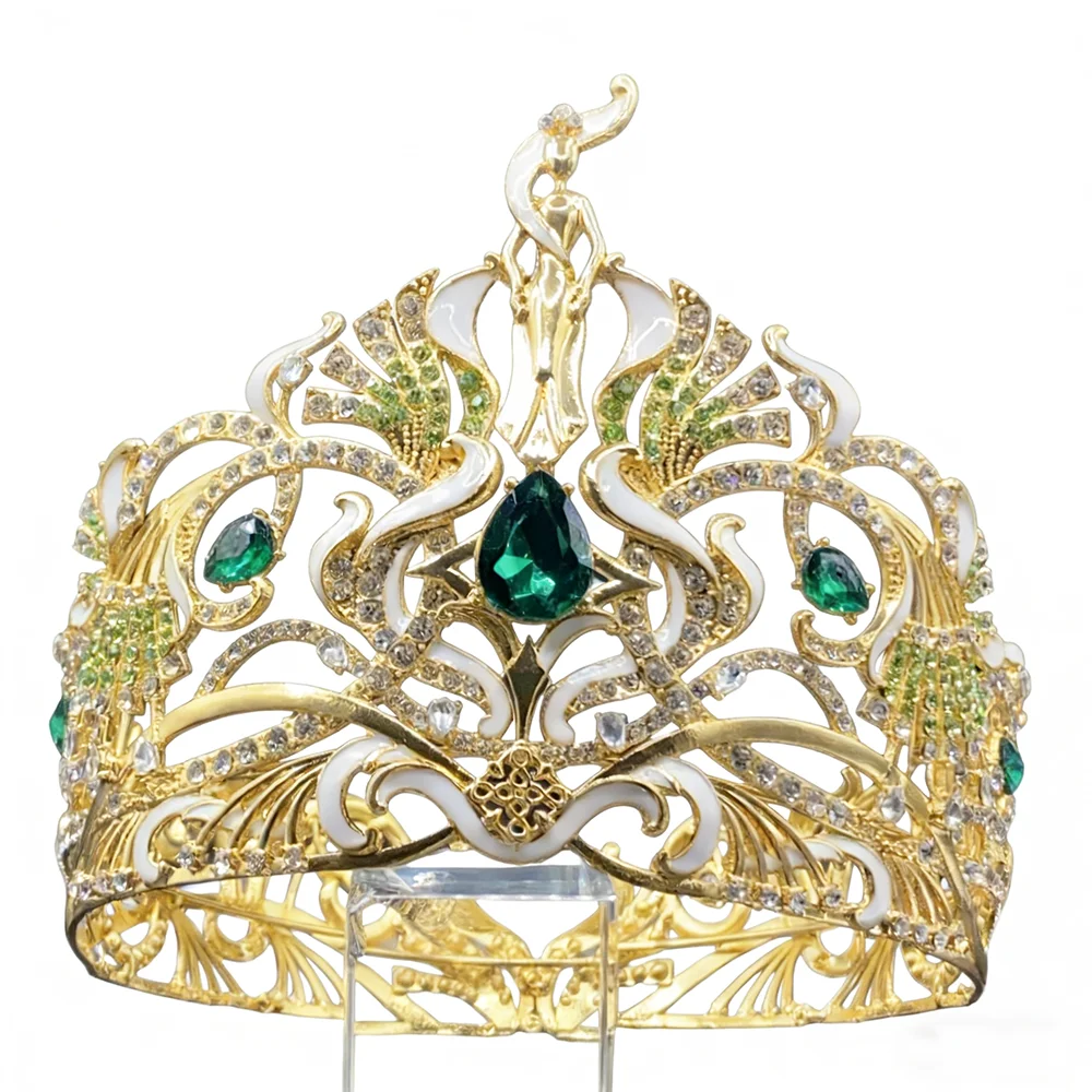 Luxury 2026 new Pageant Crown Full Round Crown Rhinestone and Pearl Crown Bridal Crown Headband for Wedding Holidays Prom