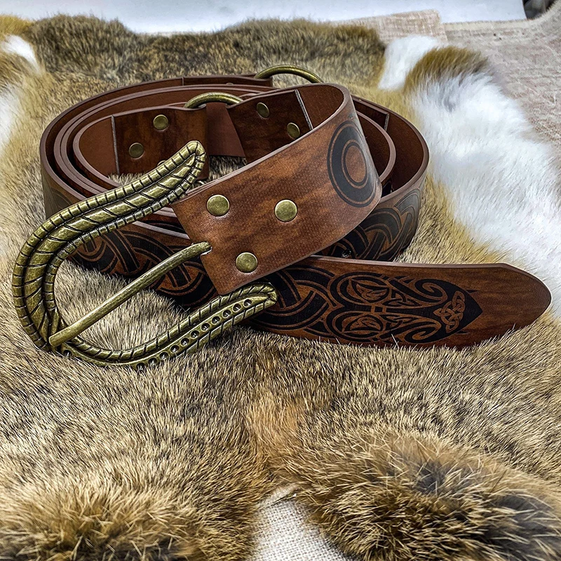 革ヘビ騎士ベルトヴィンテージ中世新しい-larp-北欧ケルト北欧人ウエストバンドヴァルハラ戦士ロールプレイステージ衣装