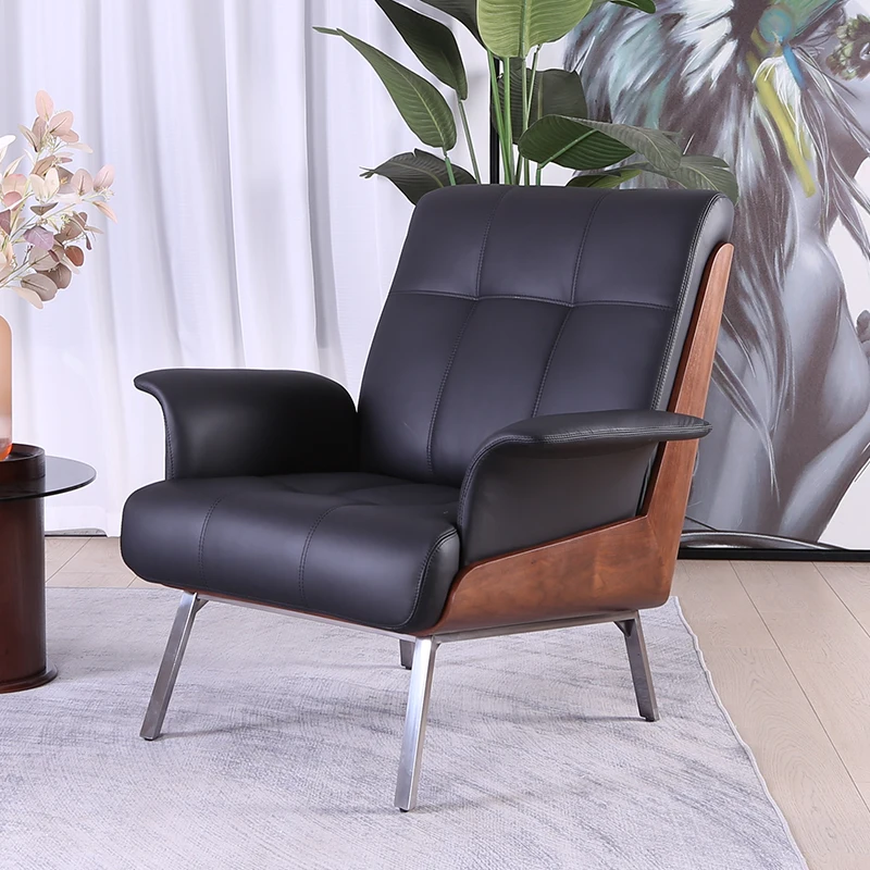 Living Room Dining Chair Vintage Furniture Single Sofa Stretch Nordic Voven Mid Century Silla De Sala De Estar Modern Armres