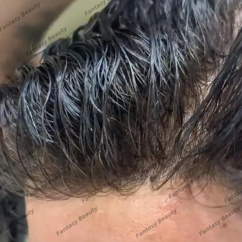 

Natural Hairline 100% Virgin Human Hair Men Toupee Light Brown Durable Full Pu Base Men Hair Pieces System Prosthesis Man Wigs
